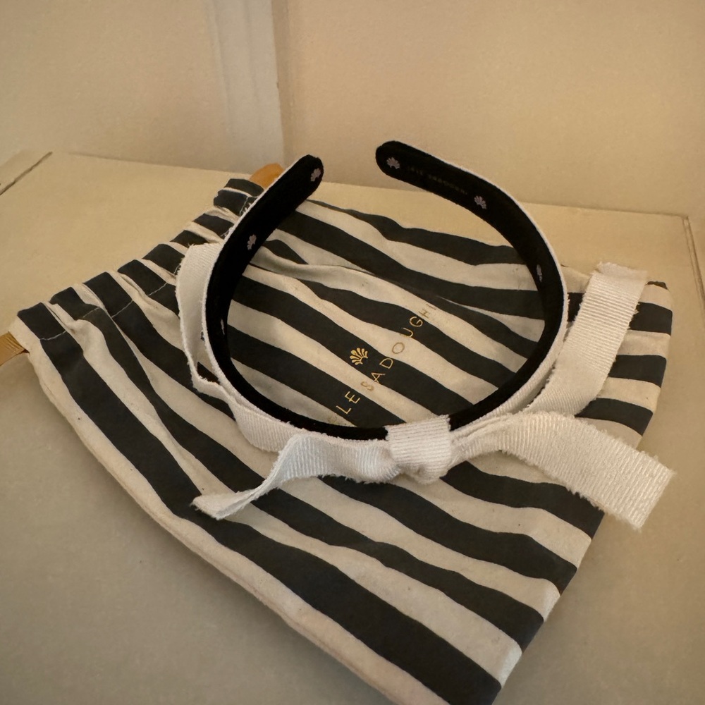 Lele Sadoughi White Bardot Ribbon Slim Headband